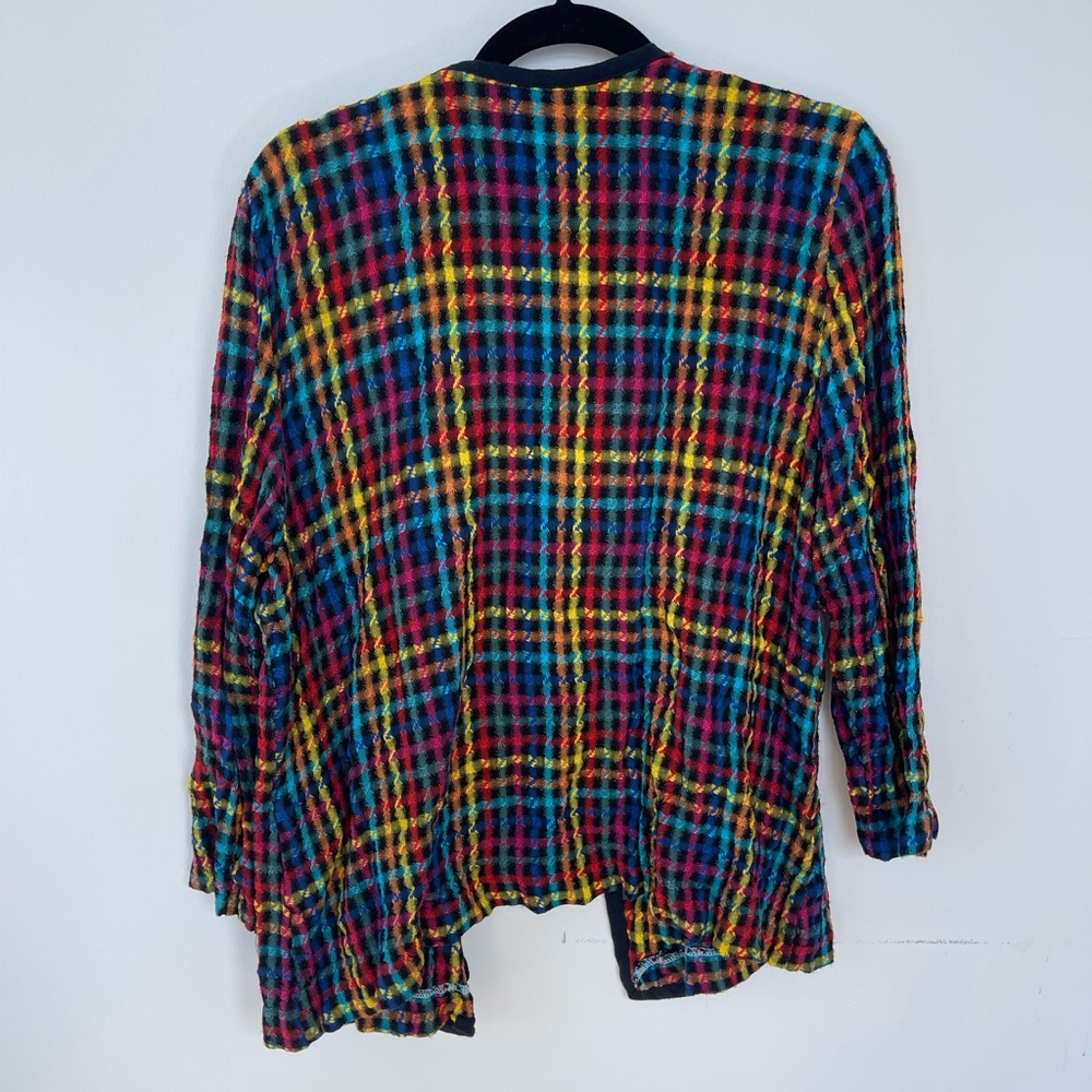 Colored Patchwork Jacket With Black Buttons (Fits… - image 3